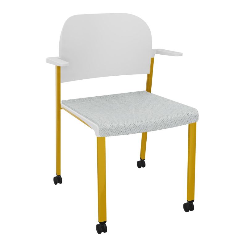 ROMY CHAISE 4P ROULT ASSISE TISSU DOSSIER POLYPRO AVEC ACCOUDOIRS BC SX PT