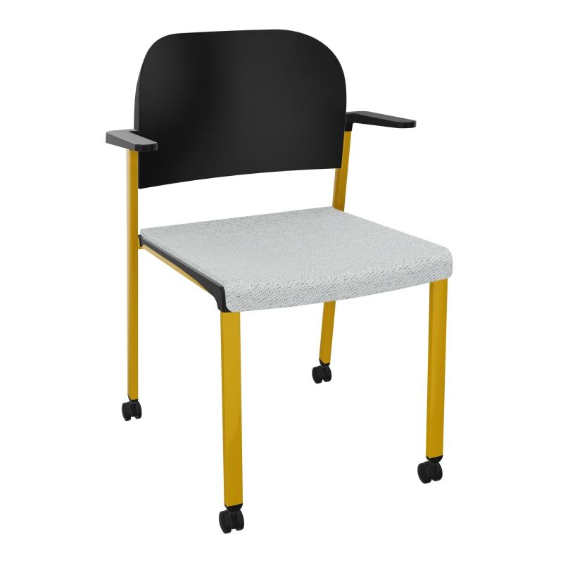 ROMY CHAISE 4P ROULT ASSISE TISSU DOSSIER POLYPRO AVEC ACCOUDOIRS BC SX PU