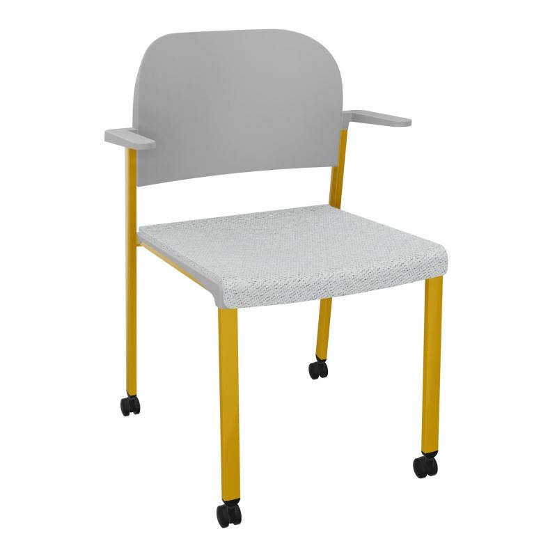 ROMY CHAISE 4P ROULT ASSISE TISSU DOSSIER POLYPRO AVEC ACCOUDOIRS BC SX PX