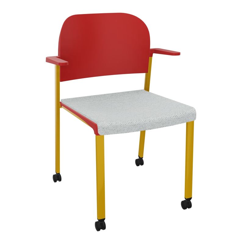 ROMY CHAISE 4P ROULT ASSISE TISSU DOSSIER POLYPRO AVEC ACCOUDOIRS BC SX PZ