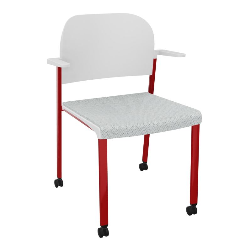 ROMY CHAISE 4P ROULT ASSISE TISSU DOSSIER POLYPRO AVEC ACCOUDOIRS BC ZY PT