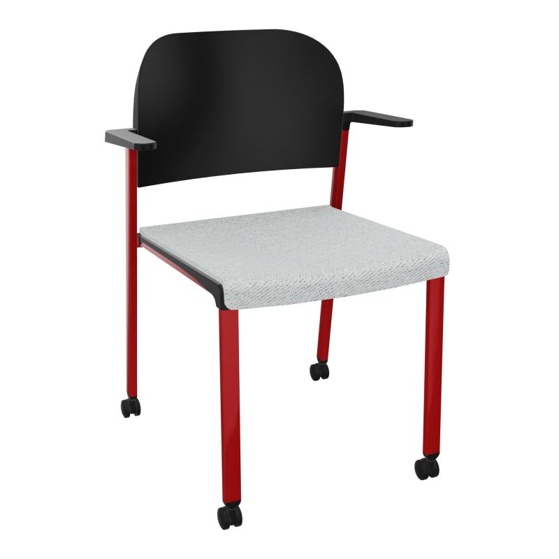ROMY CHAISE 4P ROULT ASSISE TISSU DOSSIER POLYPRO AVEC ACCOUDOIRS BC ZY PU