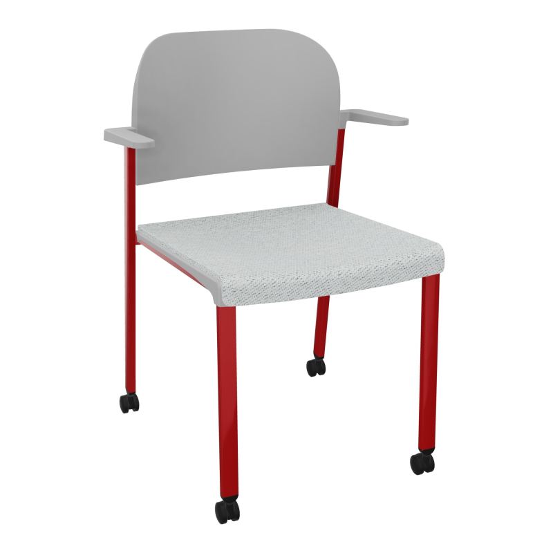 ROMY CHAISE 4P ROULT ASSISE TISSU DOSSIER POLYPRO AVEC ACCOUDOIRS BC ZY PX