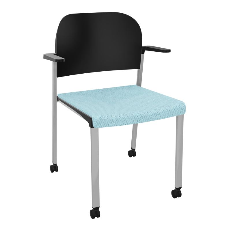 ROMY CHAISE 4P ROULT ASSISE TISSU DOSSIER POLYPRO AVEC ACCOUDOIRS BF SB PU