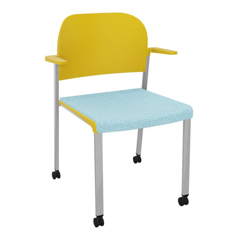 ROMY CHAISE 4P ROULT ASSISE TISSU DOSSIER POLYPRO AVEC ACCOUDOIRS BF SB PW