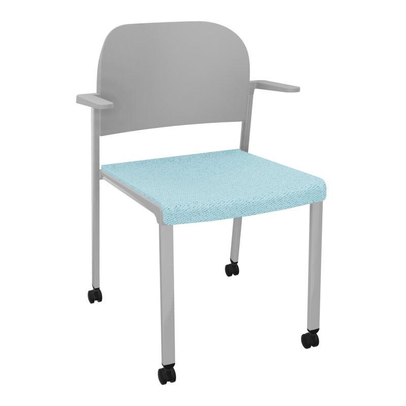 ROMY CHAISE 4P ROULT ASSISE TISSU DOSSIER POLYPRO AVEC ACCOUDOIRS BF SB PX