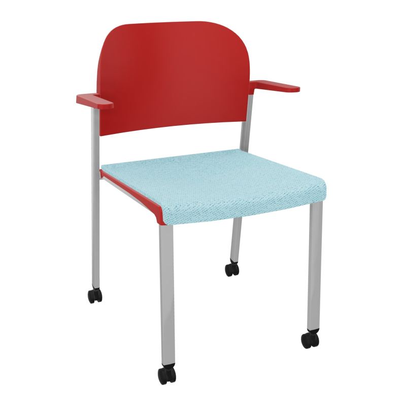 ROMY CHAISE 4P ROULT ASSISE TISSU DOSSIER POLYPRO AVEC ACCOUDOIRS BF SB PZ
