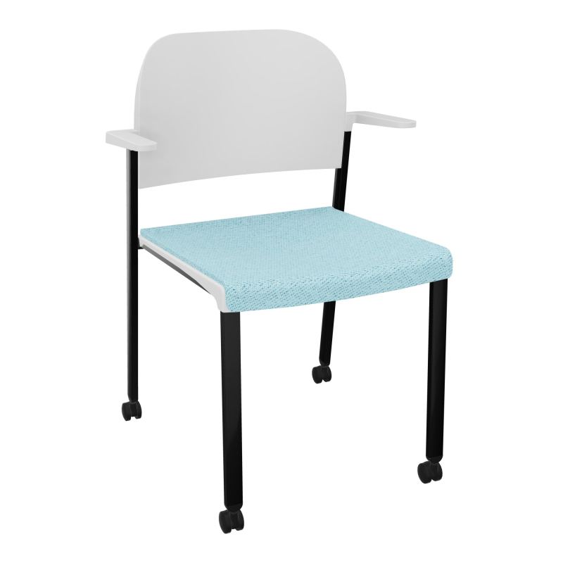 ROMY CHAISE 4P ROULT ASSISE TISSU DOSSIER POLYPRO AVEC ACCOUDOIRS BF SG PT