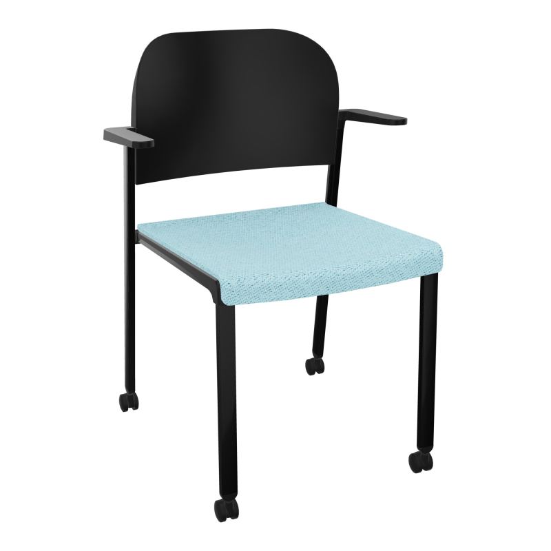 ROMY CHAISE 4P ROULT ASSISE TISSU DOSSIER POLYPRO AVEC ACCOUDOIRS BF SG PU