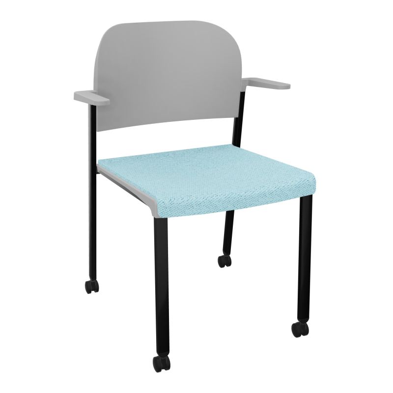 ROMY CHAISE 4P ROULT ASSISE TISSU DOSSIER POLYPRO AVEC ACCOUDOIRS BF SG PX