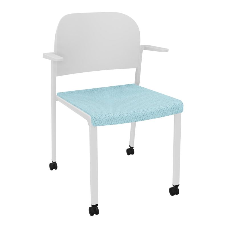 ROMY CHAISE 4P ROULT ASSISE TISSU DOSSIER POLYPRO AVEC ACCOUDOIRS BF SP PT