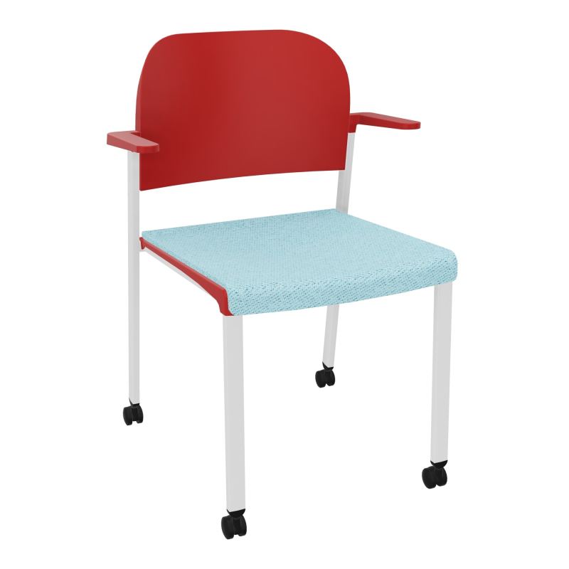 ROMY CHAISE 4P ROULT ASSISE TISSU DOSSIER POLYPRO AVEC ACCOUDOIRS BF SP PZ
