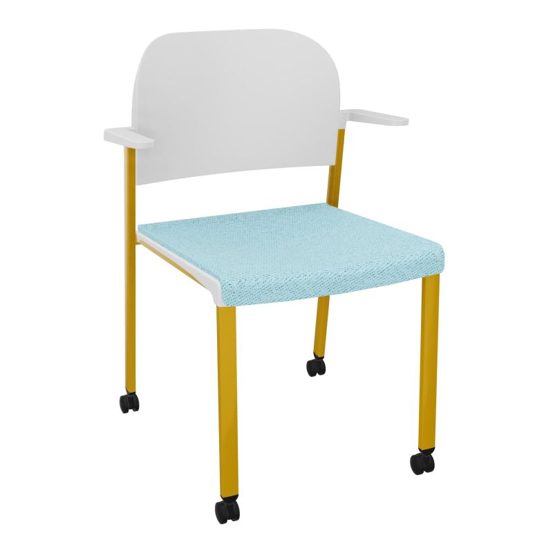ROMY CHAISE 4P ROULT ASSISE TISSU DOSSIER POLYPRO AVEC ACCOUDOIRS BF SX PT