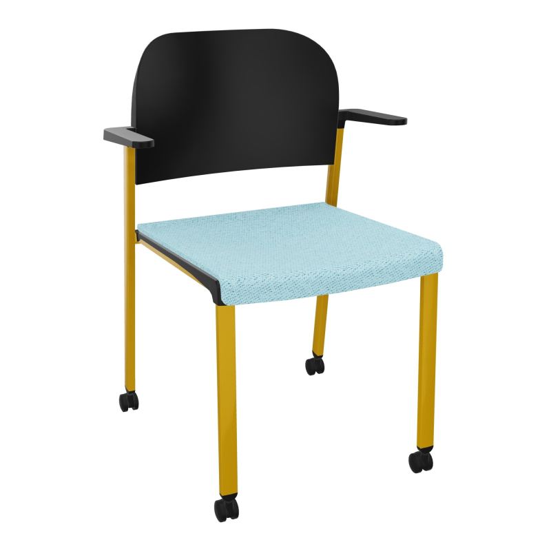ROMY CHAISE 4P ROULT ASSISE TISSU DOSSIER POLYPRO AVEC ACCOUDOIRS BF SX PU