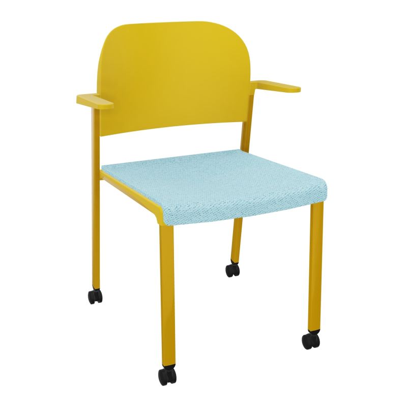 ROMY CHAISE 4P ROULT ASSISE TISSU DOSSIER POLYPRO AVEC ACCOUDOIRS BF SX PW