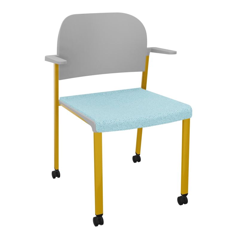 ROMY CHAISE 4P ROULT ASSISE TISSU DOSSIER POLYPRO AVEC ACCOUDOIRS BF SX PX