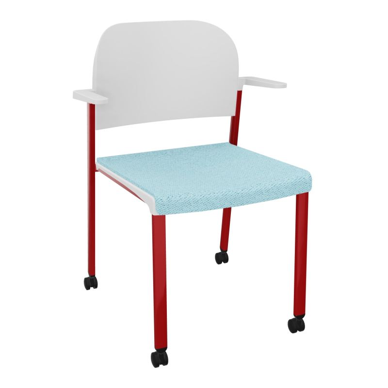 ROMY CHAISE 4P ROULT ASSISE TISSU DOSSIER POLYPRO AVEC ACCOUDOIRS BF ZY PT