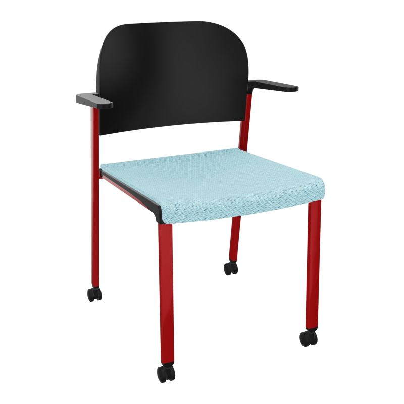 ROMY CHAISE 4P ROULT ASSISE TISSU DOSSIER POLYPRO AVEC ACCOUDOIRS BF ZY PU