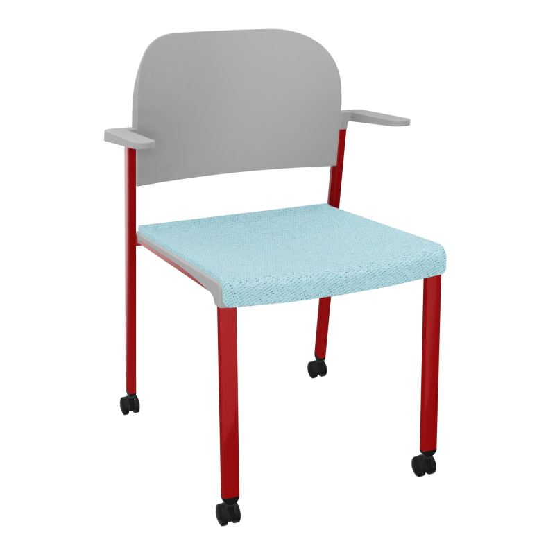 ROMY CHAISE 4P ROULT ASSISE TISSU DOSSIER POLYPRO AVEC ACCOUDOIRS BF ZY PX