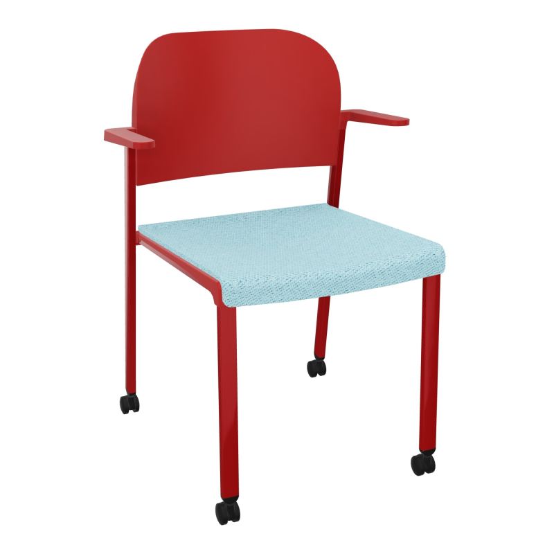 ROMY CHAISE 4P ROULT ASSISE TISSU DOSSIER POLYPRO AVEC ACCOUDOIRS BF ZY PZ