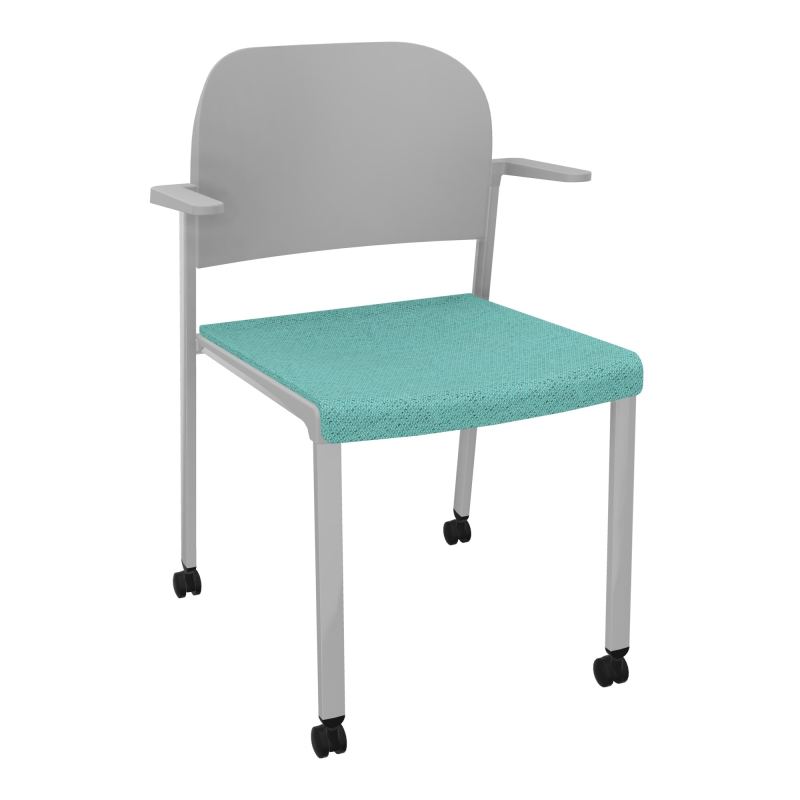 ROMY CHAISE 4P ROULT ASSISE TISSU DOSSIER POLYPRO AVEC ACCOUDOIRS BG SB PX