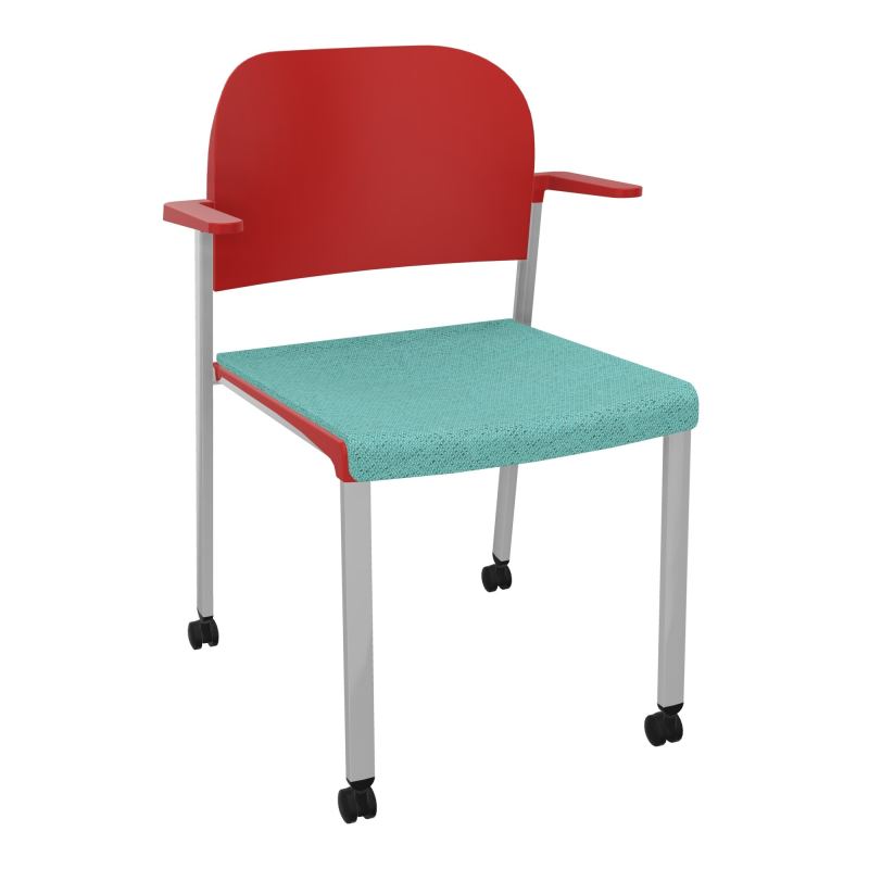 ROMY CHAISE 4P ROULT ASSISE TISSU DOSSIER POLYPRO AVEC ACCOUDOIRS BG SB PZ