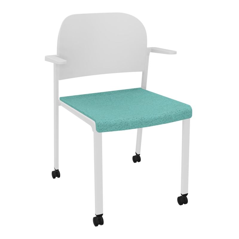 ROMY CHAISE 4P ROULT ASSISE TISSU DOSSIER POLYPRO AVEC ACCOUDOIRS BG SP PT