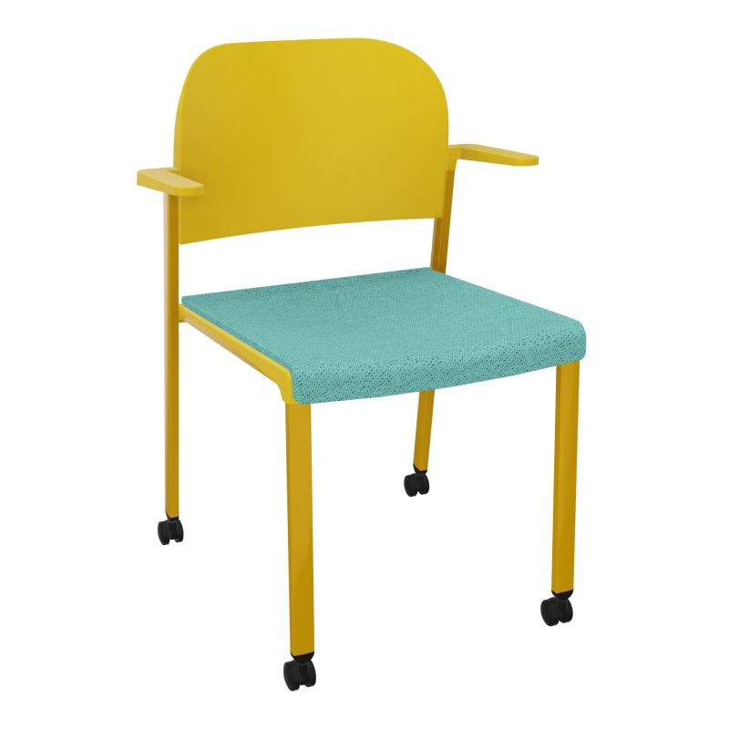 ROMY CHAISE 4P ROULT ASSISE TISSU DOSSIER POLYPRO AVEC ACCOUDOIRS BG SX PW