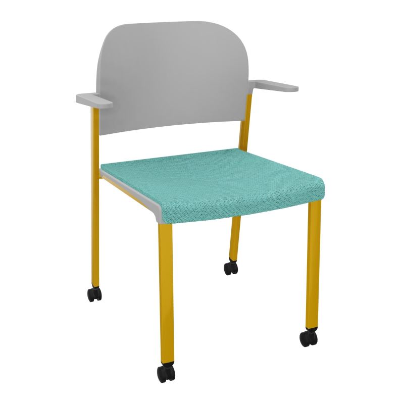 ROMY CHAISE 4P ROULT ASSISE TISSU DOSSIER POLYPRO AVEC ACCOUDOIRS BG SX PX