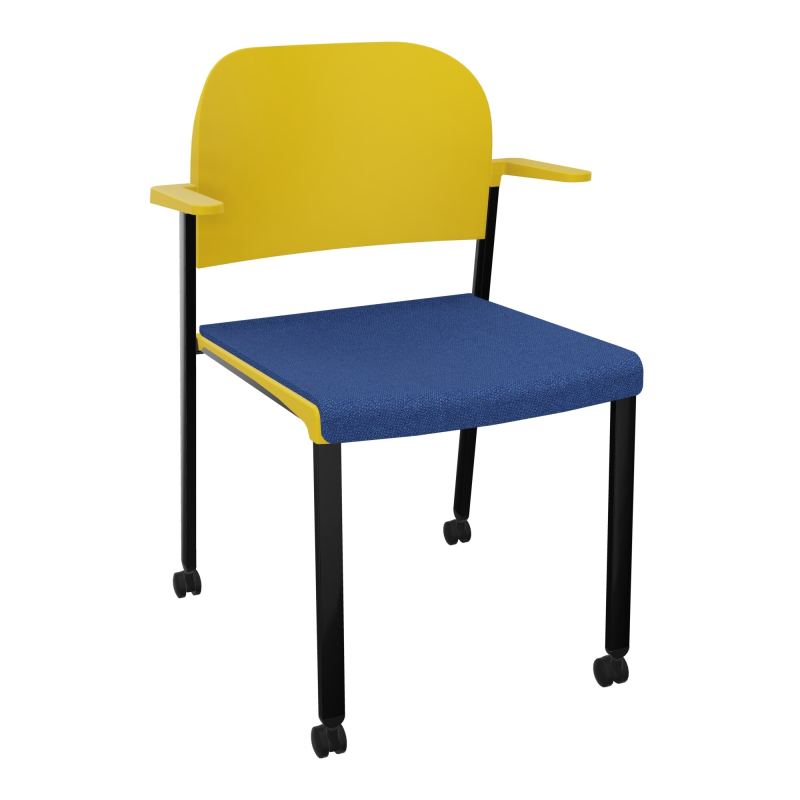 ROMY CHAISE 4P ROULT ASSISE TISSU DOSSIER POLYPRO AVEC ACCOUDOIRS BH SG PW