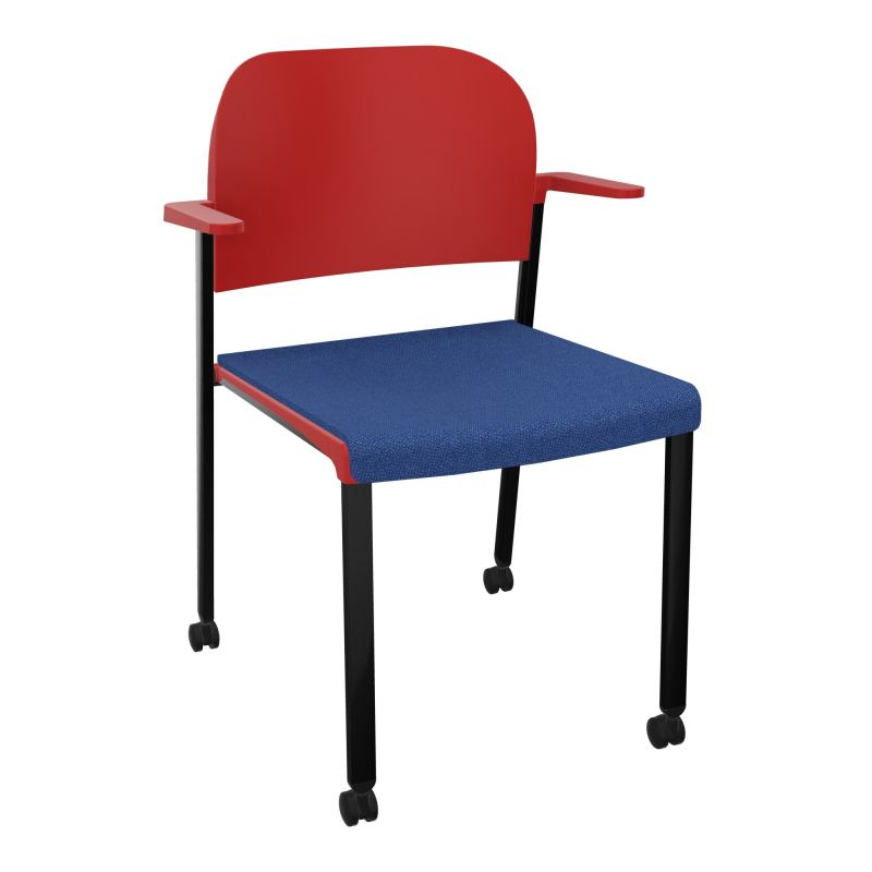 ROMY CHAISE 4P ROULT ASSISE TISSU DOSSIER POLYPRO AVEC ACCOUDOIRS BH SG PZ