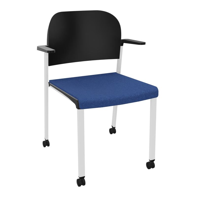ROMY CHAISE 4P ROULT ASSISE TISSU DOSSIER POLYPRO AVEC ACCOUDOIRS BH SP PU