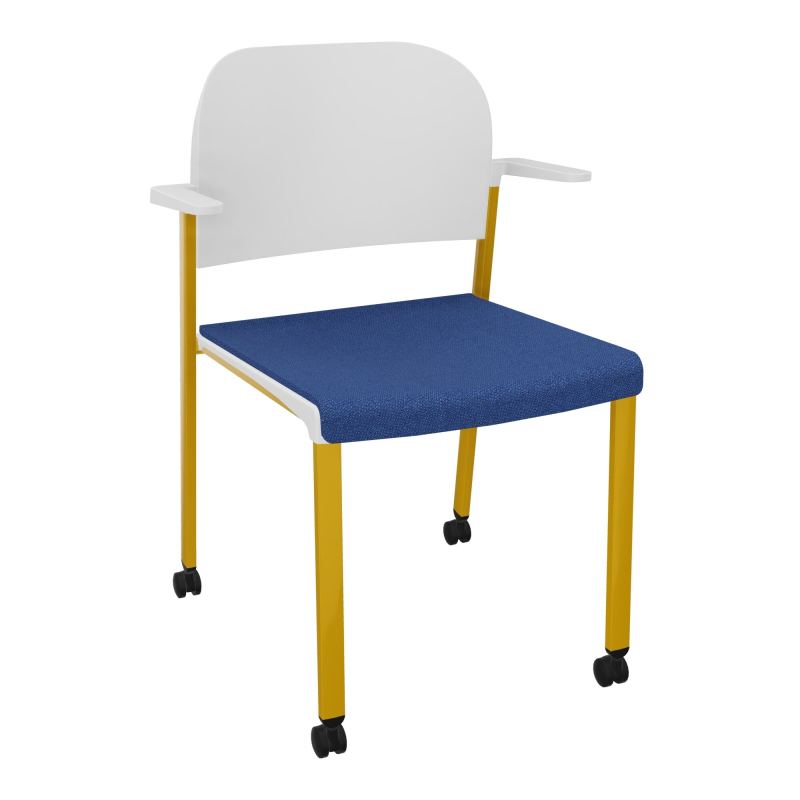 ROMY CHAISE 4P ROULT ASSISE TISSU DOSSIER POLYPRO AVEC ACCOUDOIRS BH SX PT