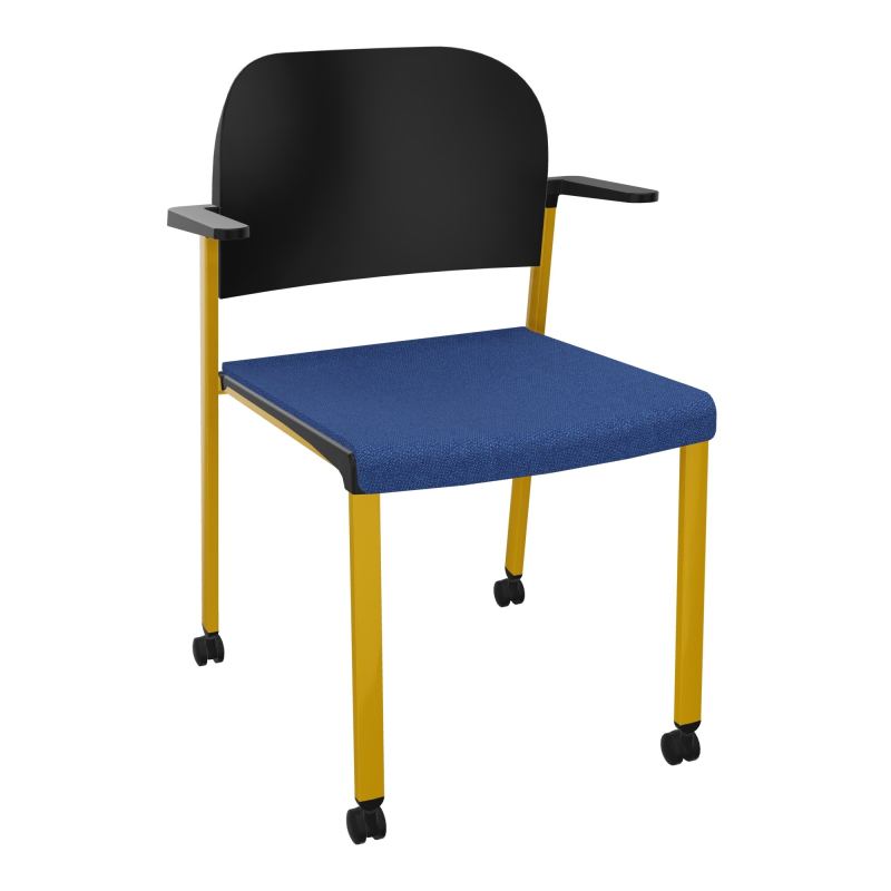 ROMY CHAISE 4P ROULT ASSISE TISSU DOSSIER POLYPRO AVEC ACCOUDOIRS BH SX PU