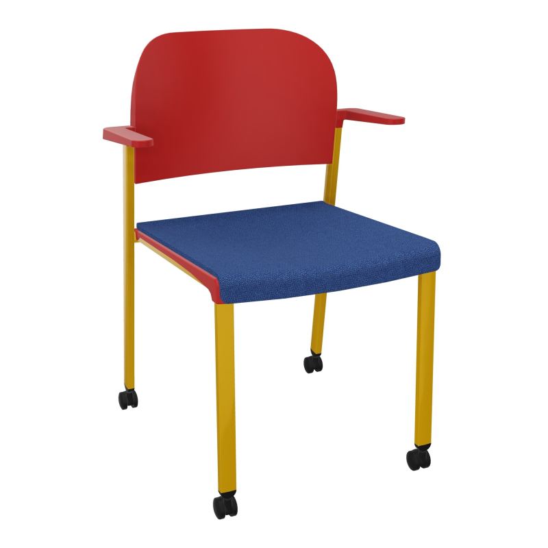 ROMY CHAISE 4P ROULT ASSISE TISSU DOSSIER POLYPRO AVEC ACCOUDOIRS BH SX PZ
