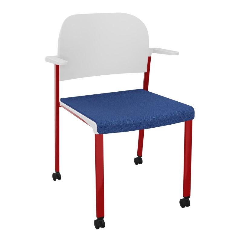 ROMY CHAISE 4P ROULT ASSISE TISSU DOSSIER POLYPRO AVEC ACCOUDOIRS BH ZY PT