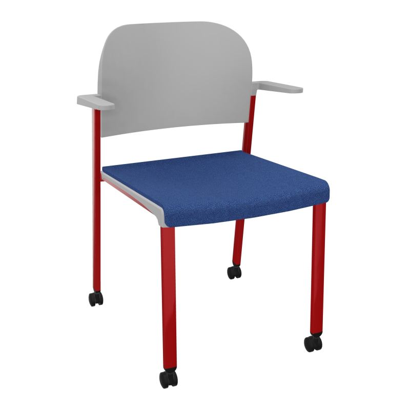 ROMY CHAISE 4P ROULT ASSISE TISSU DOSSIER POLYPRO AVEC ACCOUDOIRS BH ZY PX