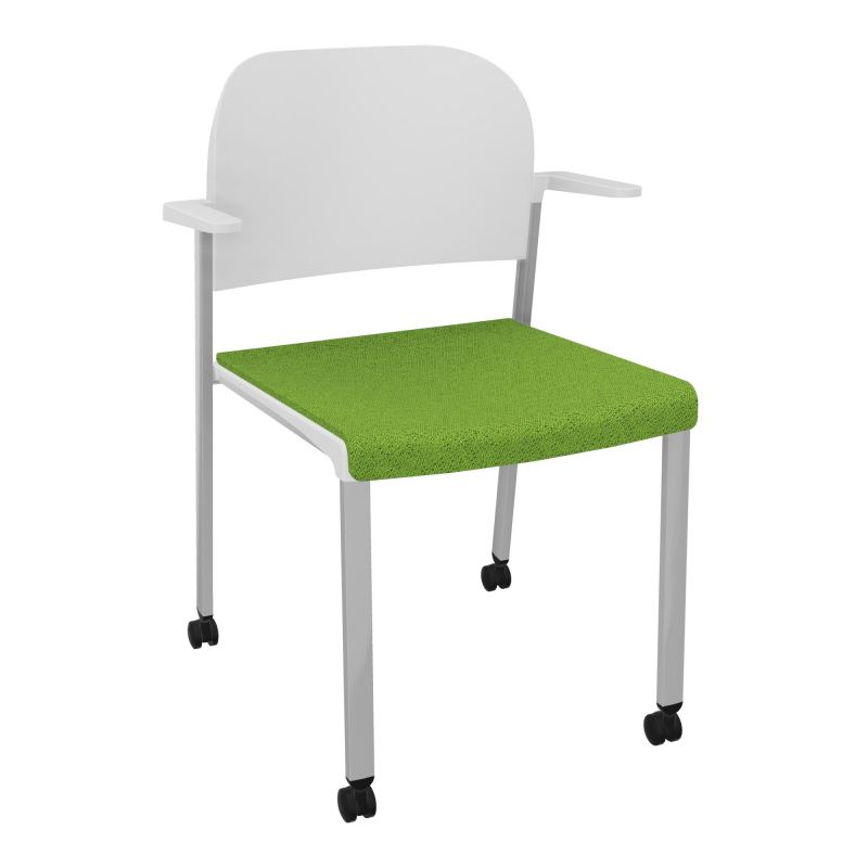 ROMY CHAISE 4P ROULT ASSISE TISSU DOSSIER POLYPRO AVEC ACCOUDOIRS BK SB PT