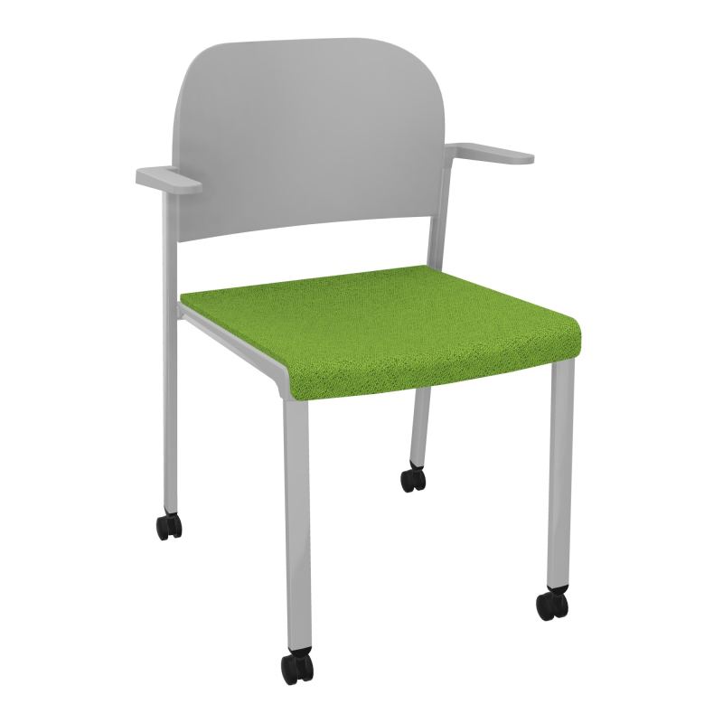 ROMY CHAISE 4P ROULT ASSISE TISSU DOSSIER POLYPRO AVEC ACCOUDOIRS BK SB PX