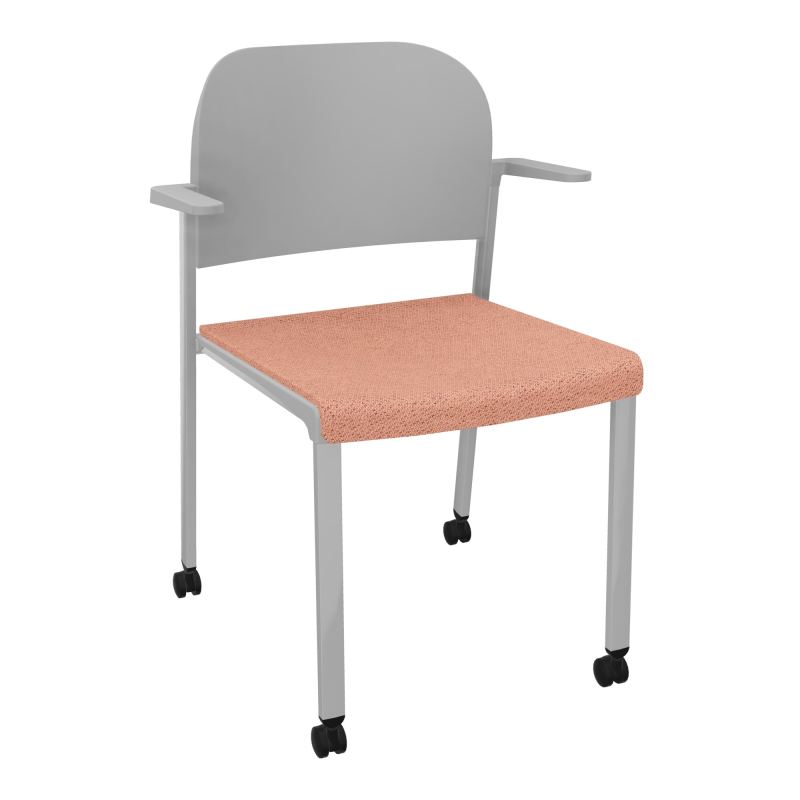 ROMY CHAISE 4P ROULT ASSISE TISSU DOSSIER POLYPRO AVEC ACCOUDOIRS BL SB PX