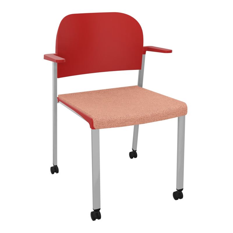 ROMY CHAISE 4P ROULT ASSISE TISSU DOSSIER POLYPRO AVEC ACCOUDOIRS BL SB PZ
