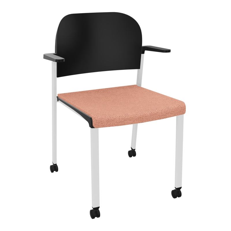 ROMY CHAISE 4P ROULT ASSISE TISSU DOSSIER POLYPRO AVEC ACCOUDOIRS BL SP PU