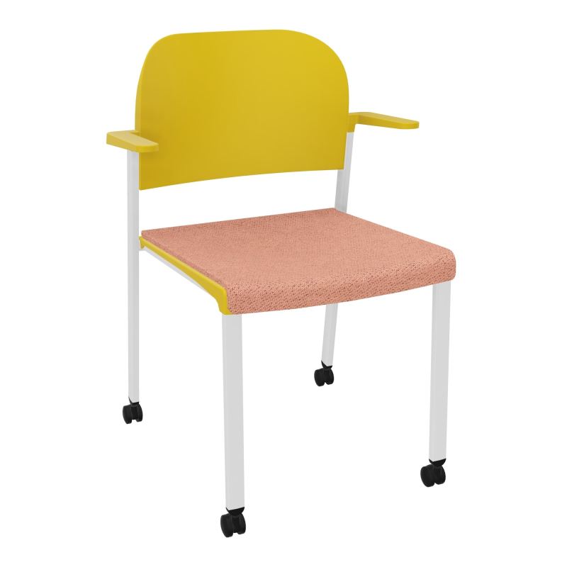 ROMY CHAISE 4P ROULT ASSISE TISSU DOSSIER POLYPRO AVEC ACCOUDOIRS BL SP PW