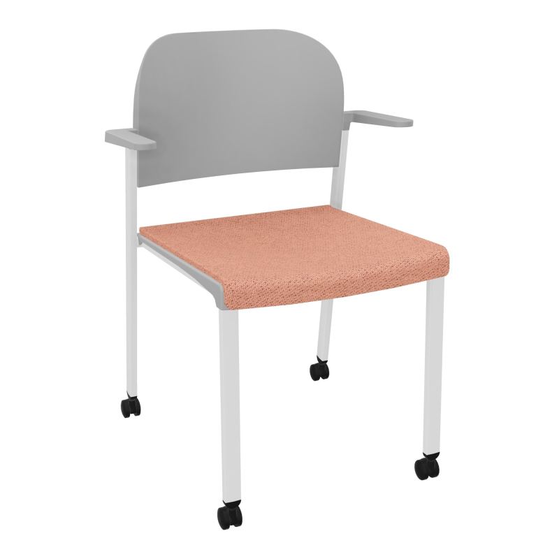 ROMY CHAISE 4P ROULT ASSISE TISSU DOSSIER POLYPRO AVEC ACCOUDOIRS BL SP PX