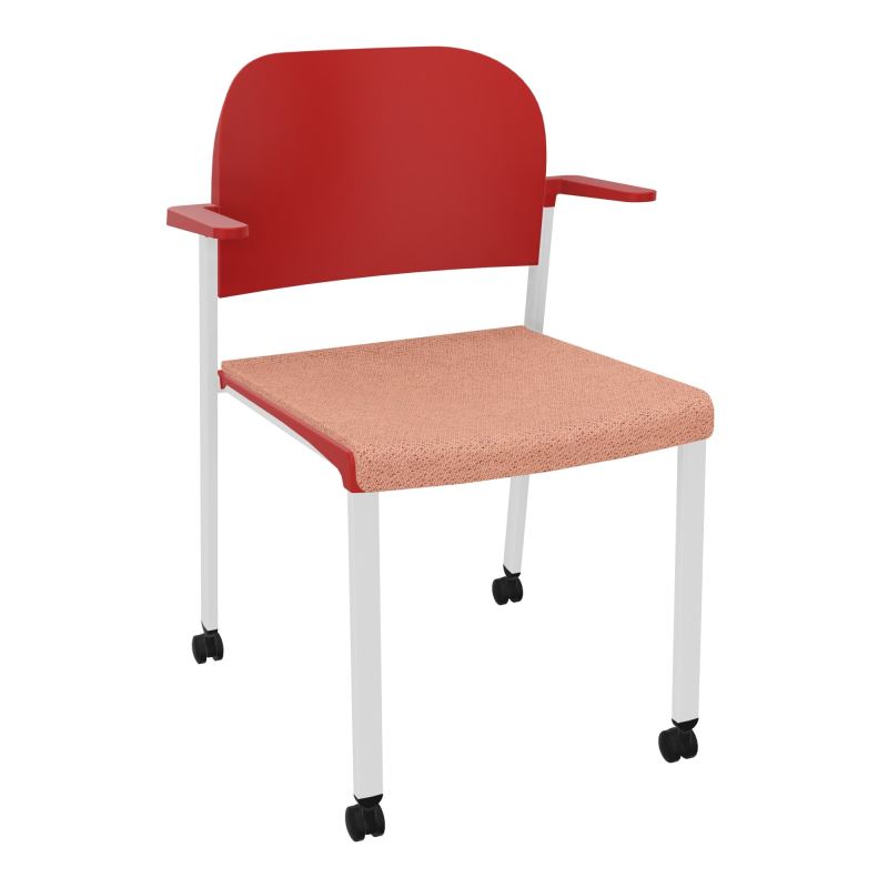 ROMY CHAISE 4P ROULT ASSISE TISSU DOSSIER POLYPRO AVEC ACCOUDOIRS BL SP PZ