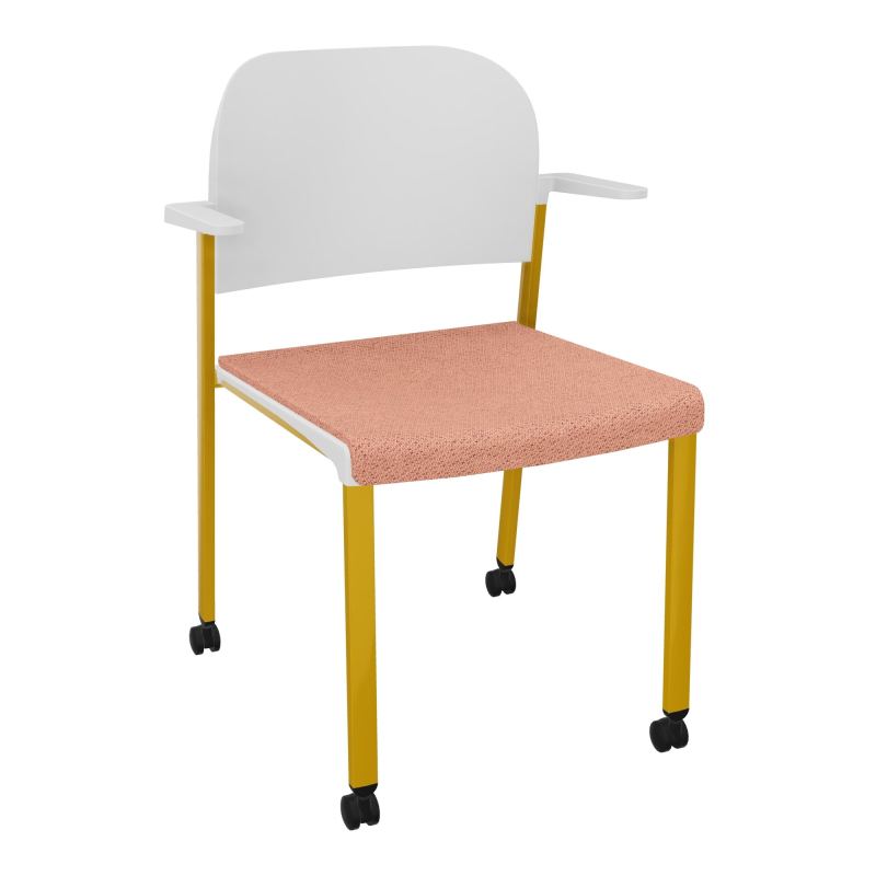 ROMY CHAISE 4P ROULT ASSISE TISSU DOSSIER POLYPRO AVEC ACCOUDOIRS BL SX PT