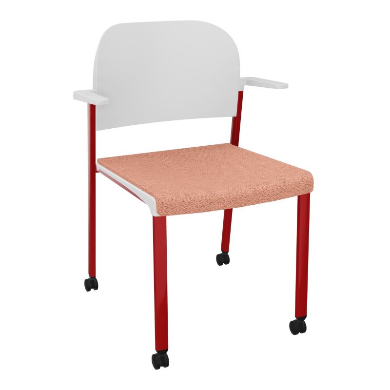 ROMY CHAISE 4P ROULT ASSISE TISSU DOSSIER POLYPRO AVEC ACCOUDOIRS BL ZY PT