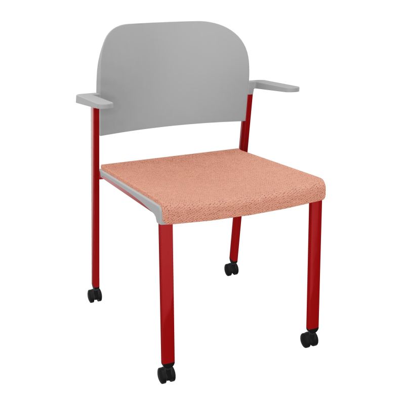 ROMY CHAISE 4P ROULT ASSISE TISSU DOSSIER POLYPRO AVEC ACCOUDOIRS BL ZY PX
