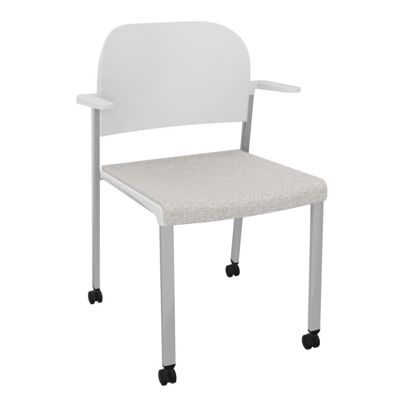 ROMY CHAISE 4P ROULT ASSISE TISSU DOSSIER POLYPRO AVEC ACCOUDOIRS BM SB PT