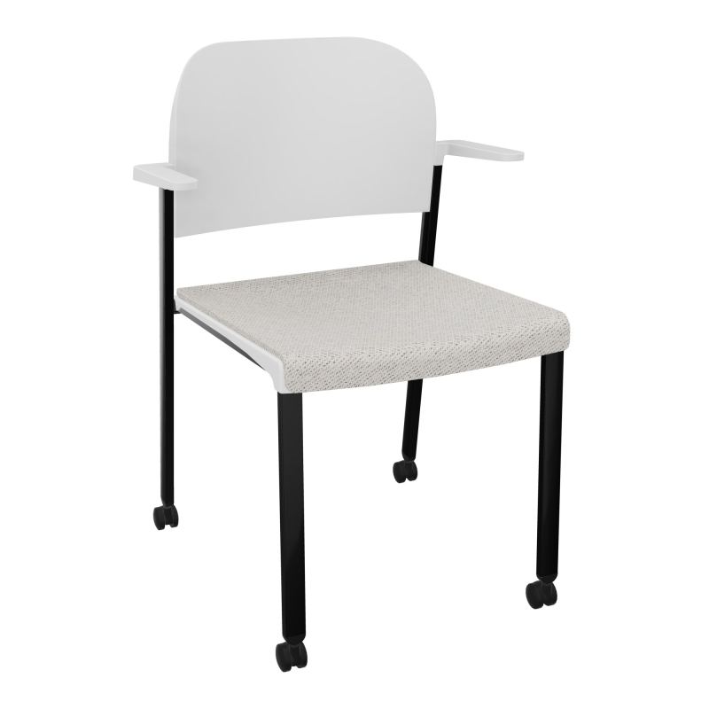 ROMY CHAISE 4P ROULT ASSISE TISSU DOSSIER POLYPRO AVEC ACCOUDOIRS BM SG PT